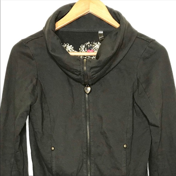 Twisted Heart Zipper Sweatshirt PEACE Size Medium - Picture 5 of 7